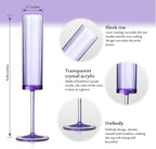 24 PCS Purple Champagne Flutes Plastic 5.4 OZ Champagne Flutes Acrylic Reusable Pastel Colored Plastic Glasses Long Stem Wine Glasses Toasting Wedding For Party Birthday Anniversary