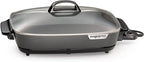 Presto 06858 16-Inch Slimline Electric Skillet with Glass Cover - Nonstick, Adjustable Temperature, Black