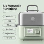 BUYDEEM G67US Electric Food Steamer for Cooking, 1 Tire Stainless Steel Steamer with Manual Mode, 1500W, 7 Quart, Green