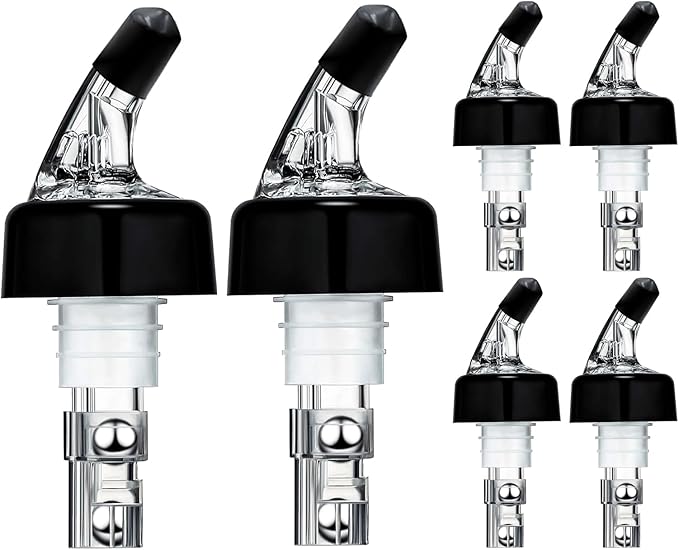 6 Pack Measured Liquor Pour Spout, Liquor Bottle Pourers, Measure Pour Spout for Liquor Bottles, Bottle Pourers for Alcohol, Shot Pourer Cocktail Liquor Dispenser Bar Bartending Tool -2oz/60ml