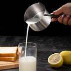 BinaryABC Mini Sauce Pan Cooking Pot, Stainless Steel with Pour Spout, 250ml