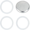 Silicone Sealing Ring AluminumReplacement Filter 9 Cup For Stove Top Espresso Maker Replacement Filler Parts Set Includes 1 Filter and 3 Upgraded Silicone Rings
