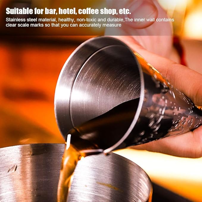45ml/30ml Jigger for Bartending, Stainless Steel Double Cocktail Jigger with Measurements Inside Bar Alcohol Measuring Tools for Bar Home Bartender Party Wine Drink