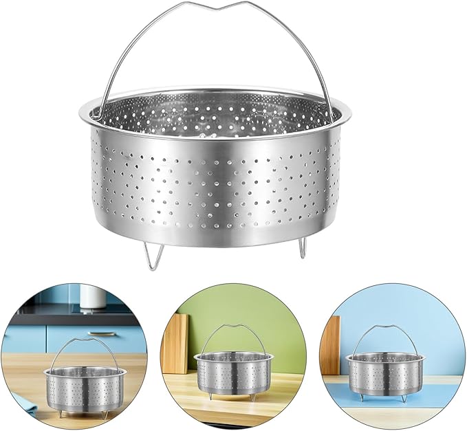 DOITOOL Stainless Steel Steamer Basket for Pot, 7.08inch/18cm Vegetable Steamer Basket Insert Steaming Rack with Handle, Vegetables Fruit Strainers and Colanders for Home Kitchen Cooking