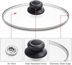 8 Inch Glass Lid for Frying Pan, Skillet, Pan Lid Fits Lodge 8 Inch Cast Iron Skillets 8"/20cm, Clear