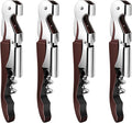 4 Pieces Professional Waiter Corkscrew Wine Openers,Wine red Wine Keys Opener Stainless Steel Hinges Serrated Foil Cutter for Restaurant Waiters, Sommelier, Bartenders (Wine red)