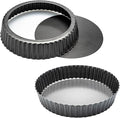11 x 2 Inches Deep Dish Tart Pan Set of 2, Nonstick Tall Tart Quiche Pan, Carbon Steel Deep-dish Pie Pan with Removable Loose Bottom for Baking Thanksgiving Christmas