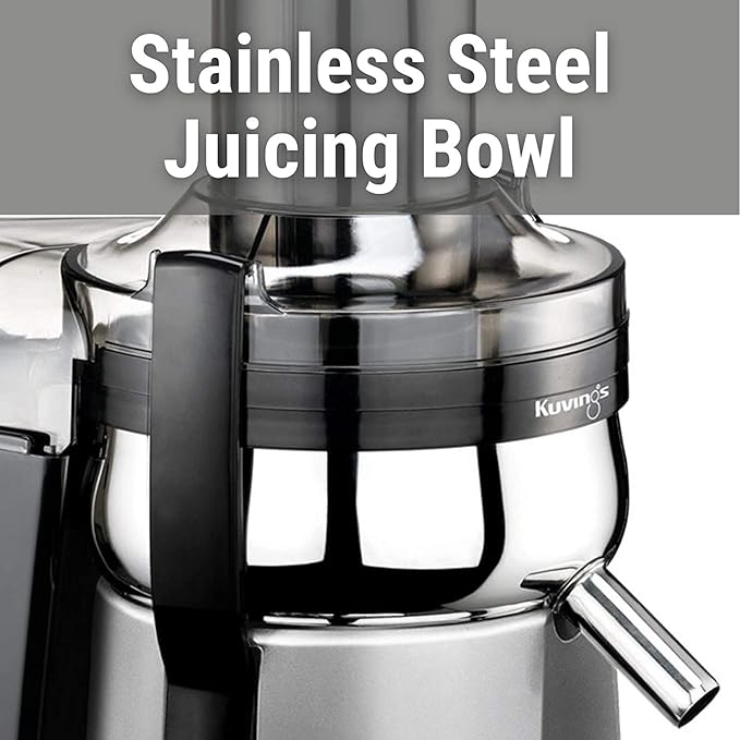 Kuvings NJ-9500U Centrifugal Juice Extractor- Higher Nutrients and Vitamins, BPA-Free Components, Easy to Clean, Ultra Efficient 350W -Silver