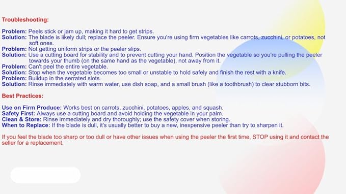 Vegetable Peeler, Julienne Cutter, Slicer, Shredder, Scraper - Fruit, Potatoes, Carrot, Cucumber 7" 3 in 1 Stainless Steel Dual Blade, Commercial Grade