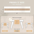 FEXIA Boho Table Runner for Home Decor with Out Tassels 90 Inches Long Farmhouse Rustic Table Runner Macrame Burlap Table Decoration for Living Room Bridal Shower(12x90 Inches)