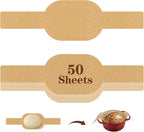 PLAPITATE Parchment Bread Sling for Dutch Oven, Non-Stick Unbleached Bread Baking Mat, 50 Pcs Disposable Bread Sling for Sourdough Tools ＆ Accessories (Oval)