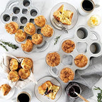 Nordic Ware Cast Aluminum Petite Popover Pan 1/4 Cup Each, 12 Cavity, Silver/Gray (Pack of 3)