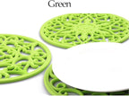 ME.FAN Trivets for Dishes/Pots/Pans, 3 Pcs Silicone Mats, Flexible/Durable/Non Slip Hot Pads to Protect Table and Counter Top (Green)