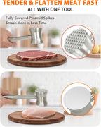 Brigii Meat Tenderizer Tool, 304 Stainless Steel Meat Mallet, 0.8lb Heavy Duty, 2 in 1 Meat Pounder for Beef, Steak, Chicken, Lamb, Dishwasher Safe