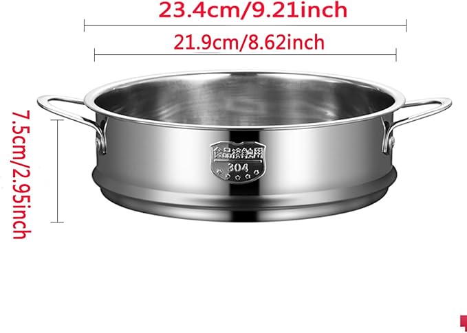 BinaryABC Stainless Steel Dumpling Steamer Basket for Pot,22cm Steamer Insert for Food Veggie Rice Noodle Roll (8.66INCH)