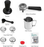 Gevi EzBru 1000 58mm Commercial Espresso Machine | PID & NTC Temp Control, 4 Adjustable Shot/Temp, Powerful Steam Wand & Barista Kit for Home & Café