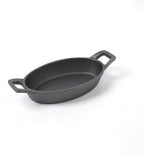 HAWOK Cast Iron Mini Oval Serving Dishes with a Storage Bag, 6.1"x 3.85", 8oz, 4 PCS