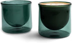 FLUR Latte XL Glasses (Set of 2) Perfect for Lattes, Latte Art, Iced Lattes & Milk Drinks – Double-Walled Borosilicate Glass – Handmade, Lightweight & Durable – 10oz (Teal)