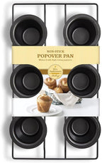 Mrs. Anderson's Baking 6-Cup Popover Pan, Carbon Steel with Non-Stick Coating, PFOA Free, 15.75 x 9 x 2.25-Inches