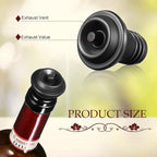 Honoson 48 Pieces Wine Stopper Resealable Pump Vacuum Silicone Saver Practical for Kitchen Supplies Bottle Tools (Black)