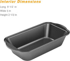 Tiawudi 3 Pack Nonstick Carbon Steel Baking Bread Pan, Large Loaf Pan, 9 1/2" x 5"