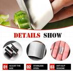 Stainless Steel Finger Guard, Universal Fit Adjustable Finger Protector for Cutting Food, Premium Slicing Tool, Silver