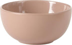 Gibson Home Rockaway 12 Piece Plates and Bowls Matte Outside/Shiny Inside Glaze Service for 4 Dinnerware Set - Pink - Dishwasher and Microwave Safe