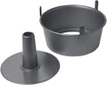 Chicago Metallic Angel Food Cake Pan with Cooling Feet, 2-Piece Nonstick Tube Pan, 9.5 Inch Carbon Steel, Perfect for Pound and Sponge Cakes