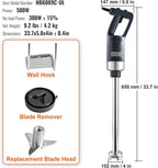VEVOR Commercial Immersion Blender, 500 Watt 20Inch Heavy Duty Hand Mixer, Variable Speed Mixer with 304 Stainless Steel Blade, Multi-Purpose Portable Mixer for Soup, Smoothie, Puree, Baby Food
