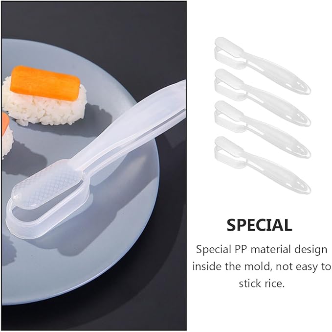 FOMIYES 4pcs Japanese Onigiri Sushi Mold Press Rice Ball Maker DIY Sushi Making Tool Kitchen Gadget Set for Home Cooking