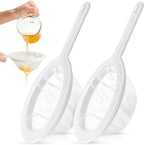 Zopeal 2 Pcs 9" Ultra Fine Mesh Strainer for Kefir Grains Plastic Juice Strainer Food Colander Greek Yogurt Sieve Large Capacity Filter for Kombucha Cold Brew Coffee Shrimp Separation(80/300 Mesh)