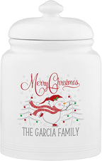 Let's Make Memories Personalized Christmas Joy Family Cookie Jar - For Her- Kitchen Christmas Décor