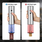 Secura Stainless Steel Electric Wine Opener, Rechargeable Automatic Wine Bottle Opener with Foil Cutter & Charging Cable, Reusable Corkscrew Wine Opener Electric for Home Party Bar Outdoor, Silver