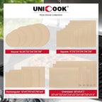Unicook 2 PCS Pizza Stones Set, 15 x 12 Inch Rectangular Pizza Stone for Oven and Grill, Large Cordierite Cooking Pan for Baking and Grilling, Thermal Shock Resistant, Including Dough Scraper