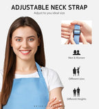 Syntus Apron for Men Women, Adjustable Cooking Kitchen Chef Aprons with 2 Pockets, Cotton/Polycotton/Polyester