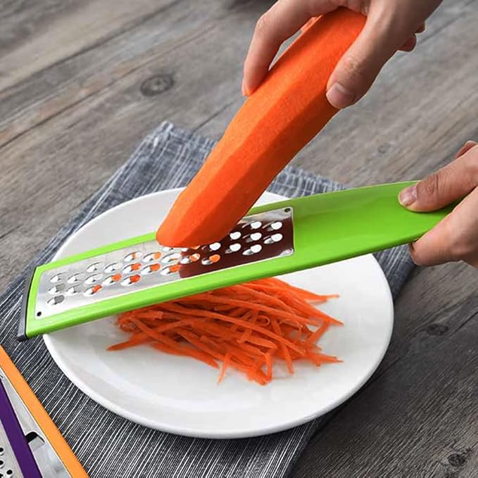 4PCS Multi-Purpose Vegetable Slicer Set Stainless Steel Cheese Grater & Vegetable Chopper for Vegetables Fruits Hand-held Shredder Cutter Grater Slicer Kitchen Tool