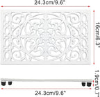 Sumnacon 2 Pack Rectangle Cast Iron Trivets, Rustic Iron Hot Dish Plate Trivet for Kitchen Countertop Dining Table (White, 9.6 x 6.3 Inch)
