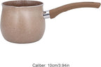 Single Handle Coffee, Pot Mini Milk Pan Aluminum turkish coffee pot Warmer Boiling Alloy Non Stick Anti Scalding for CookingBrown (Brown)