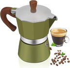 Aluminum 12 Cup 600ml Moka Pot Express Coffee Maker Stovetop Espresso Colorful Coffeemaker Italian Classic Style Brewing Greca Cafe Mocha Machine for Cafeteras Lover Camping Travel and Home Use 20oz