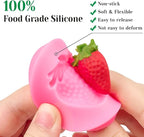 5 PCS Silicone Strawberry Molds, 3D Strawberry Fondant Molds for Chocolate, Candy, Cake Decoration, Cupcake Topper