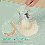 Silicone Pastry Mat 28"*20" Extra Thick Non Stick Baking Mat Food Grade Silicone Dough Rolling Bake Mat with Edge Heightening Green