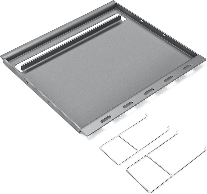 7637 Full-Size Griddle Insert for Weber Spirit I & II 200 Series Gas Grills, Carbon Steel Griddle E210 E220 E215 S210 S220, Flat Top Griddle for Weber, Outdoor Indoor Griddle with Removable Handles