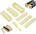 Sushi Making Kit(7Pcs) Square, Round & Heart Shaped Sushi Mold with Spoon & Even Slot for Easy Cutting Plastic Maker for Household, Commercial, Tools Gadget Sets