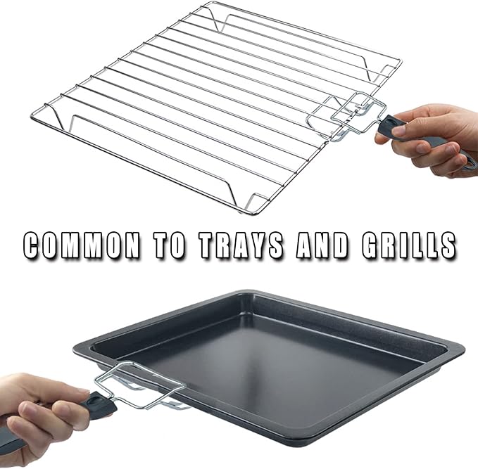 2 Pcs Air Fryer Convection Toaster Oven Tray Extractor, Grills Extractor | Food Clip Oven Tray Handle Scald Resistant Clip Common to Trays and Grills Used to Quickly Remove