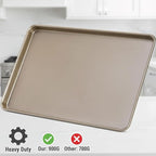 Nicunom Set of 2 Sheet Cake Pan, 11.8" x 17.5" Cookie Sheet, Nonstick Baking Sheet Pans Bakeware Toaster Oven Baking Trays Set, Perfect Cookie Sheet for Baking and Roasting, Commercial Or Home Use
