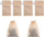 400 Pack Disposable Drawstring Tea Filter Bags Safe & Natural Unbleached Paper Tea Infuser Drawstring Empty Bag for Loose Leaf Tea (7 x 9, Natual Color)