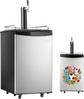 ROVSUN BF-152 Full Size 5.4 Cu.Ft, Beer Kegerator with CO2 Tank Included, Draft Beer Dispenser for Home Bar, 152L Beverage Refrigerator Direct Cool, Metal Cabinet, Single Tap, Silver