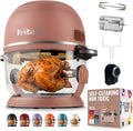 Non Toxic Air Fryer™ Pro | 9-in-1 Glass Air Fryer | Self-Cleaning | 5 Quart | Rotisserie and Tumbler | 400F Vortex For Even Cooking, BPA-Free Teflon Free, Recrisp, Roast, Bake, Mauve Rose