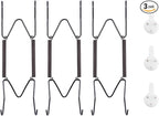 Bilillo 3 Pack Plate Hangers for The Wall, Suitable for 6''-8'' Decorative Plate,Invisible Heavy Duty Wire Plate Holder with Wall Hooks, Plate Hangers for Displaying Plates, Platter, Dish (Black)