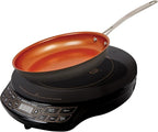 Nuwave Gold Precision Induction Cooktop, Portable, Large 8” Heating Coil, 12” Shatter-Proof Ceramic Glass Surface, 3 Wattage Settings 600, 900, and 1500 Watts, 9” Duralon Non-Stick Fry Pan Included